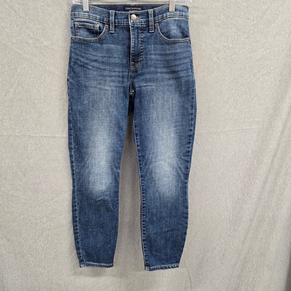 Lucky Brand Mid Rise Skinny‎ Ankle Jeans Women Medium Wash Denim Size 4